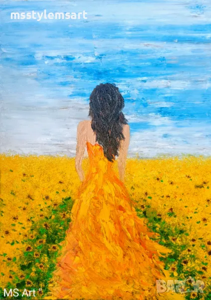 Слънчогледово момиче " Картина , снимка 1