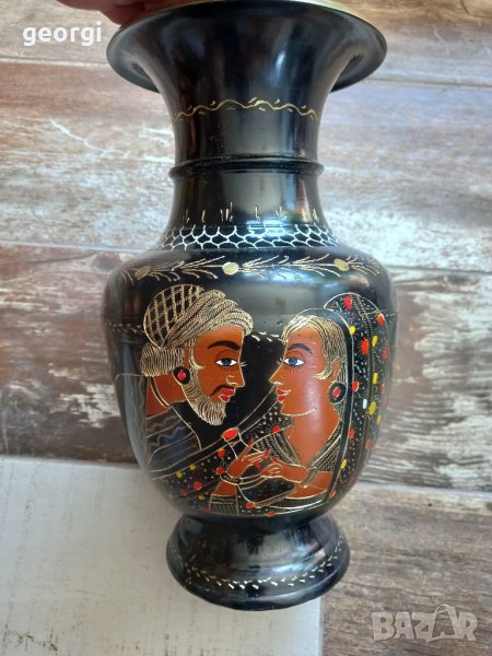 Гравирана месингова ваза  10/2, снимка 1