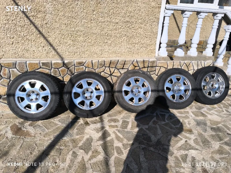 Оригинални лети джанти с гуми за Ауди, 15 цола 5 бр , снимка 1