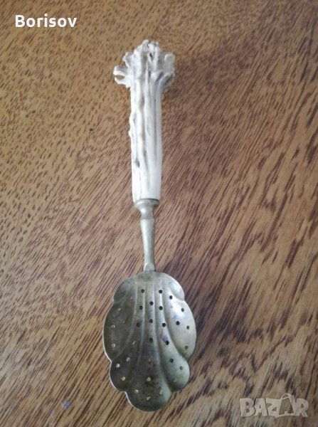 Лъжичка с дръжка от еленов рог, снимка 1