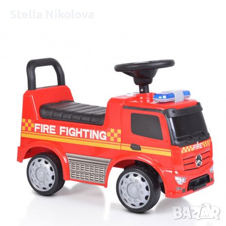 Играчка пожарна кола за бутане със сирена и светлини, снимка 1