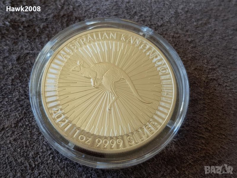 Сребро 1 oz Австралия Кенгуру 2021 1 сребърна унция, снимка 1