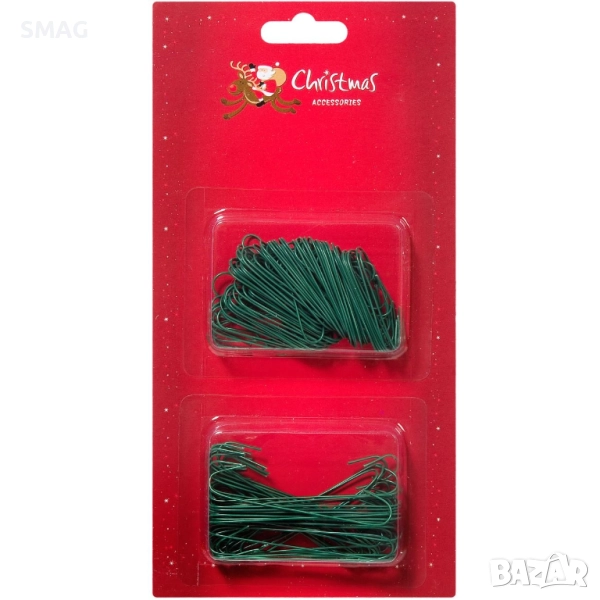 Коледни кукички зелени, 2 размера – комплект 150 бр._1022033, снимка 1