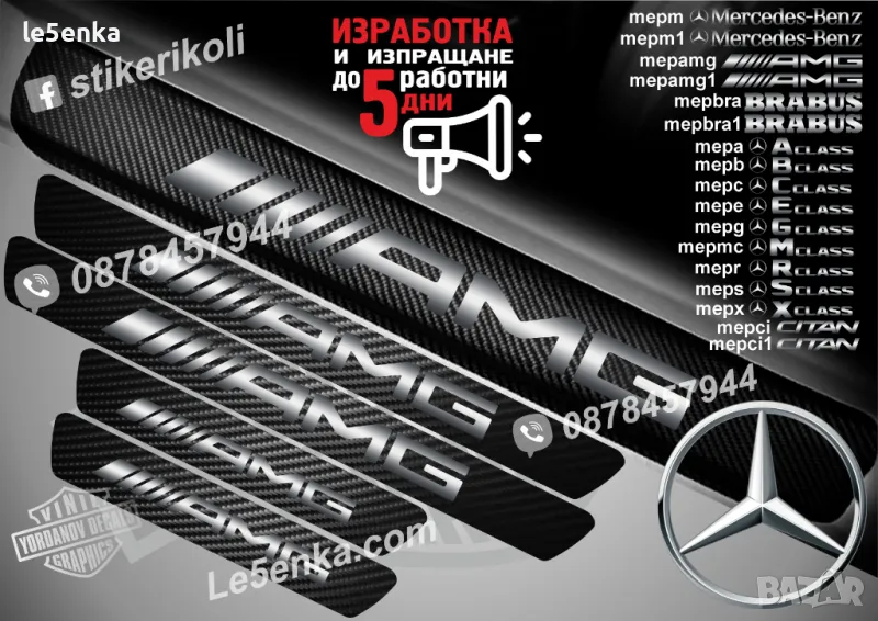 ПРАГОВЕ карбон AMG фолио стикери mepamg, снимка 1