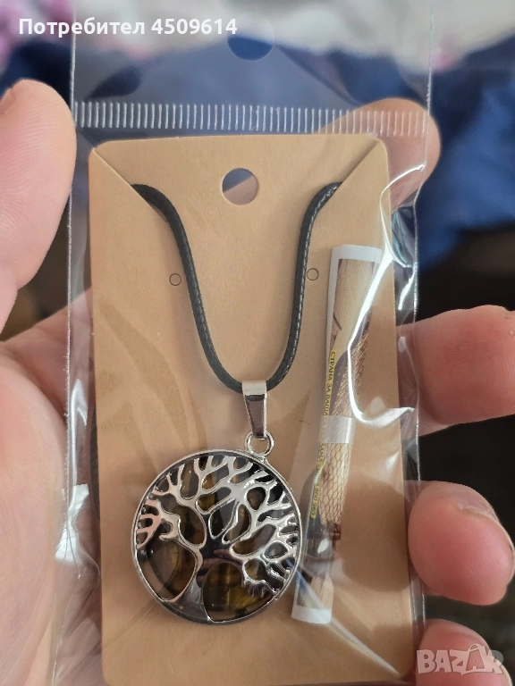 Колие дървото на живота с естествени камъни , снимка 1