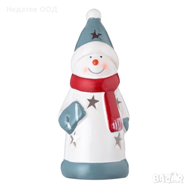 Коледен фенер, Снежен човек, Kерамичен, 7x7x18см, снимка 1