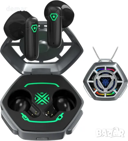 Безжични слушалки ANCwear с Bluetooth 5.3 с емблема на паяк,стикери,HiFi стерео звук,тип C зареждане