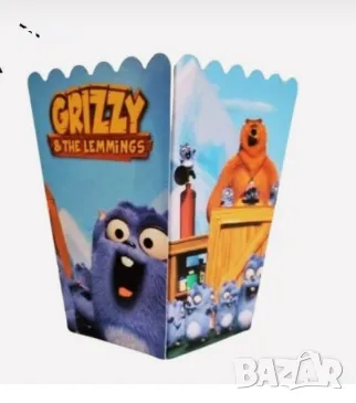 Гризли и Лемингите Парти кутия за дребни лакомства пуканки и др