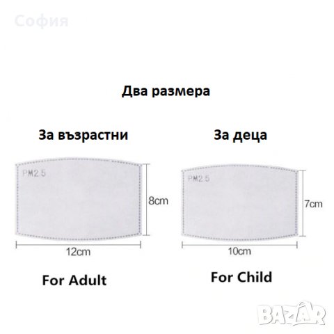 Нови филтри с активен въглен за маски за деца и възрастни за многократна употреба РМ 2.5 НАЛИЧНИ!!!, снимка 2 - Медицински консумативи - 31418396