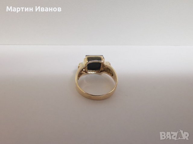 Златен пръстен с авантюрин и циркони , снимка 8 - Пръстени - 38997813