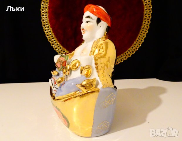 Китайска порцеланова фигура Буда,злато,фън-шуй. , снимка 12 - Статуетки - 38492158