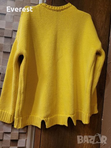 Страхотен ЖЪЛТ пуловер,едра плетка- XL/ XXL, снимка 6 - Блузи с дълъг ръкав и пуловери - 39231836