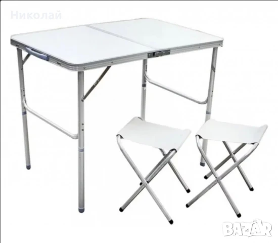 Комплект сгъваема маса и 2 стола, снимка 1