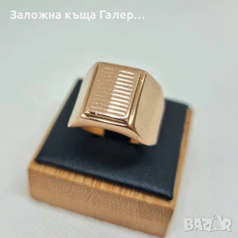 Винтидж мъжки златен пръстен – съветско злато, 583, 8,41г, снимка 2 - Пръстени - 54216230