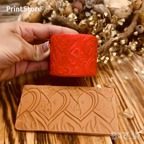 Комплект релефни ролери Св. Валентин –11 бр+лопатка за тесто и глина, снимка 5 - Аксесоари за кухня - 53205319