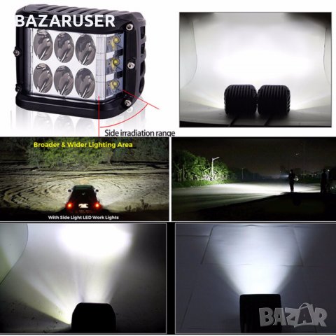 Водоустойчив Халоген -LED BAR- 60 W,6000K, 4500Lm (2бр.к-т) 10см. -8334/250415, снимка 6 - Аксесоари и консумативи - 30699825