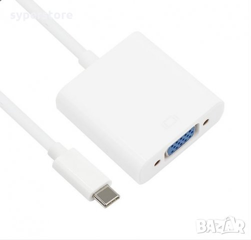 Преходник Адаптер от USB Type C Мъжко към VGA Женско VCom SS001187 Adapter USB Type C/VGA