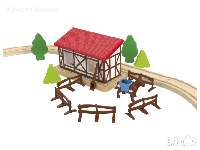 Дървена железница ферма Влак с дървени релси , снимка 8 - Влакчета, самолети, хеликоптери - 49523485