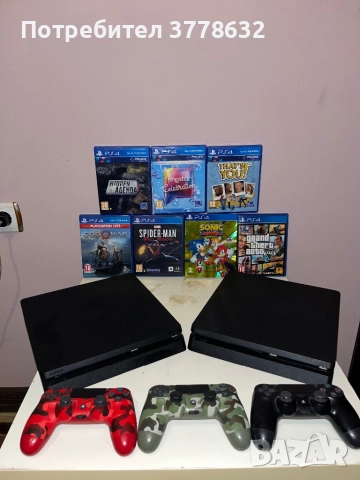 PS4 slim три джойстика и седем игри , снимка 1