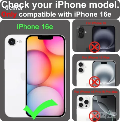 Калъф-портфейл VANAVAGY за iPhone 16E, безжично зареждане Magsafe, син, снимка 2 - Калъфи, кейсове - 50020699