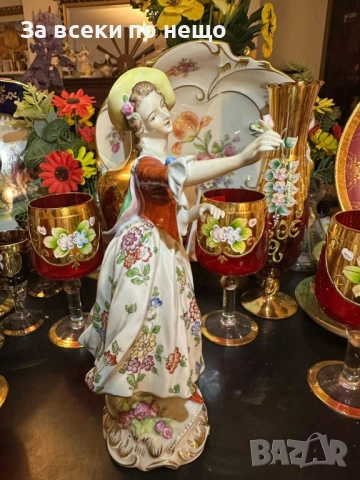 Sitzendorf Germany  Circa 1921-1927 “ Тиролката” - удивителна красота и великолепие Код P1868, снимка 6 - Декорация за дома - 53310930