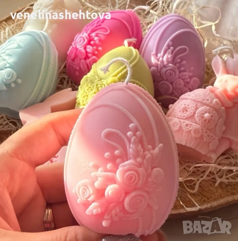 3D Великденски яйца различни модели силиконов молд форма за свещи гипс сапун смола , снимка 2 - Форми - 53931504