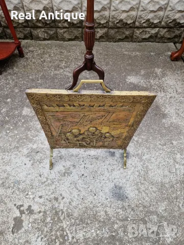 Уникално антикварно английско бронзово пано решетка за камина  , снимка 8 - Антикварни и старинни предмети - 50166791