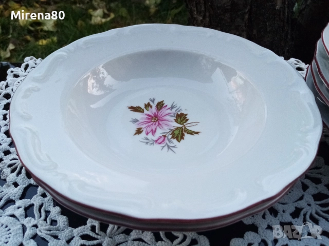 Български чинии горски слез - 6 бр., снимка 5 - Чинии - 52505513