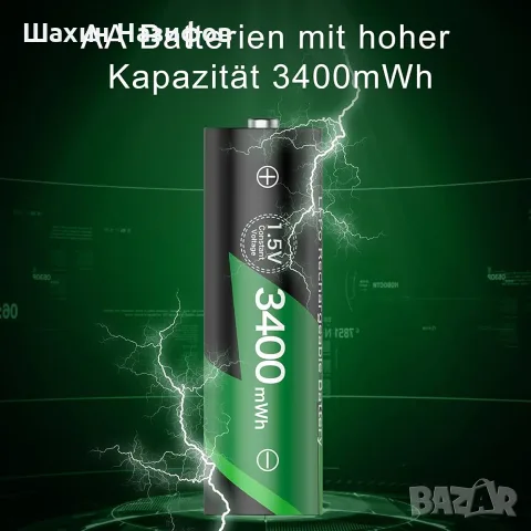 Акумулаторни батерии AA AAA, литиеви, с висок капацитет, LCD зарядно
1.5V, 1500 цикъла, снимка 5 - Друга електроника - 55838469