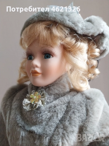 Колекционерска порцеланова кукла винтидж стил нова за декорация, снимка 2 - Декорация за дома - 52043243