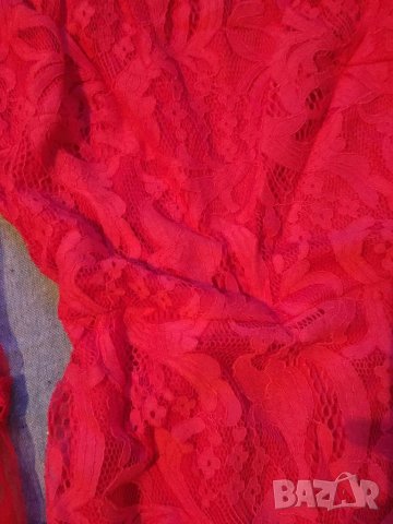 Елегантна червена дантелена рокля , снимка 8 - Рокли - 38035901