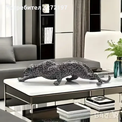 Ръчно изработена Статуетка от Смола -Леопард, снимка 5 - Статуетки - 48276815