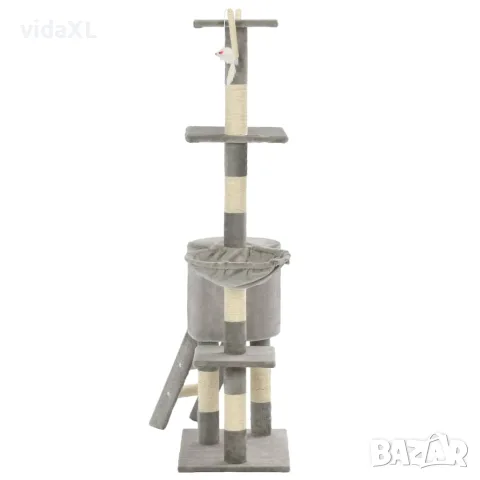 vidaXL Котешко дърво със сизалени стълбове, 138 см, сиво, снимка 5 - За котки - 56146225