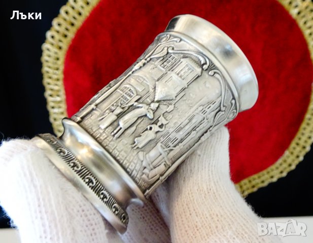 Чаша от калай за ракия,Вечният младоженец,Carl Spitzweg. , снимка 6 - Антикварни и старинни предмети - 39971510