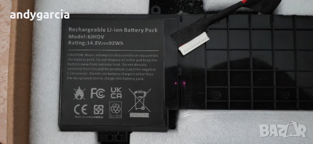 Dell Alienware 17 R2 R3 - 92Wh 14.8V чисто нова батерия P43F P43F001 5046J YKWXX battery, снимка 5 - Други - 42652166