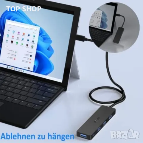 Хъб Aceele Ultra Slim Type C USB C Hub, снимка 5 - Друга електроника - 48712529