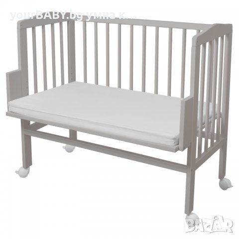 Детско Странично Легло 2в1 тип Next to Me с Матрак и Аксесоари 8s1 - Цвят Сиво, снимка 13 - Кошарки - 36645633