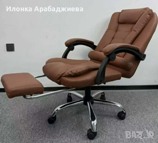 Ергономичен офис стол с лумбална опора от еко кожа – комфорт за дълги часове без болки, снимка 6 - Столове - 53154424