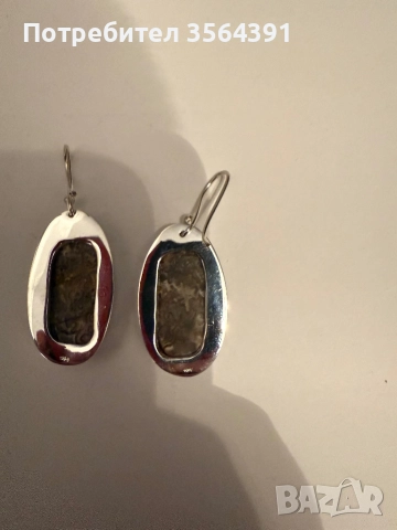 Сребърни обеци с ахат , снимка 4 - Обеци - 52748289