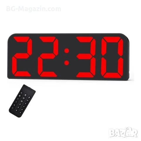 LED електронен часовник с големи цифри за стена или бюро с дистанционно USB светещ на ток аларма, снимка 6 - Други - 51038961