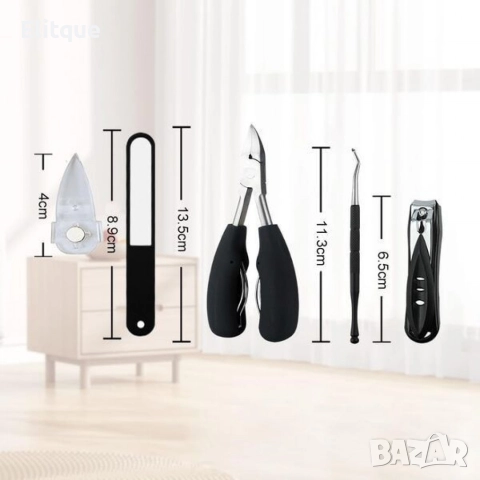 Професионален комплект за поддръжка на нокти – 5 части от неръждаема стомана, снимка 5 - Други - 52853040