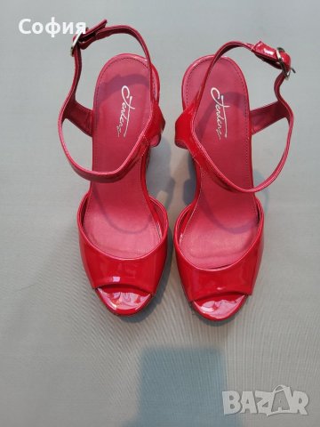 Червени сандали на платформа , снимка 11 - Сандали - 42273848