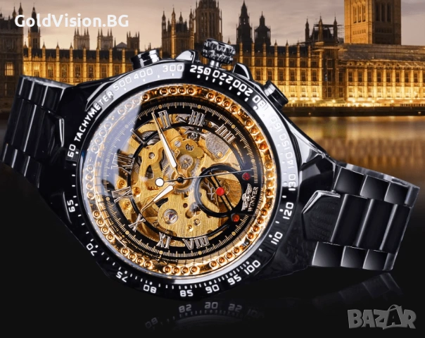 Автоматичен мъжки часовник – WINNER + ПОДАРЪК, снимка 2 - Мъжки - 53179331