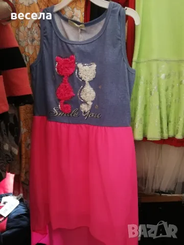 детски рокли с котета и  тюлена пола