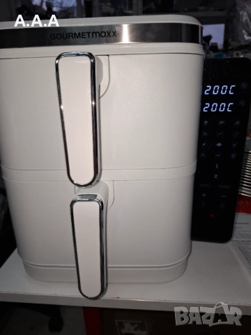 Фритюрник с горещ въздух GourmetMaxx Fryup, вертикален, двойна камера, сгъваем тъчскрийн, капацитет , снимка 2 - Фритюрници - 53992534