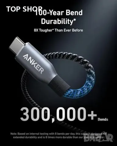 Нов Anker Prime USB-C кабел 240W за iPhone 15, MacBook, iPad, Galaxy, снимка 2 - Селфи стикове, аксесоари - 49339183