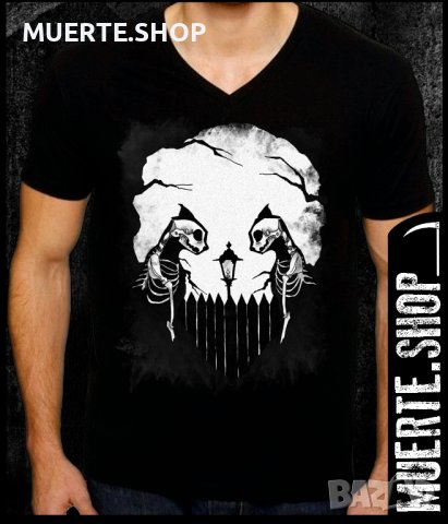 Черна тениска с щампа CAT DINNER