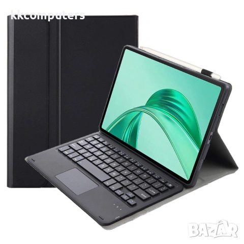 AH25-A Кожен Калъф с Bluetooth Клавиатура с Тъчпад за Honor Pad X9 / Pad X8a - Отделяема, Стойка, Хо, снимка 6 - Калъфи, кейсове - 53071942