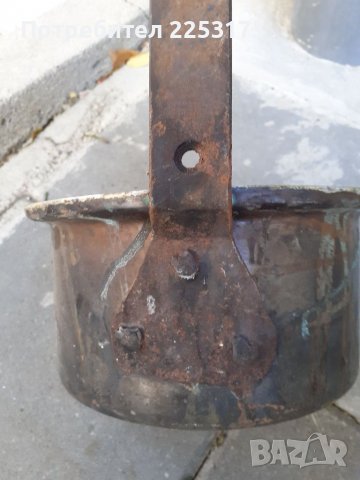 Дълбок меден тиган с желязна дръжка, снимка 3 - Декорация за дома - 37938392