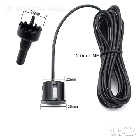 Парктроник за кола, за заден монтаж, Led- Slim, черни датчици, снимка 6 - Аксесоари и консумативи - 48022321